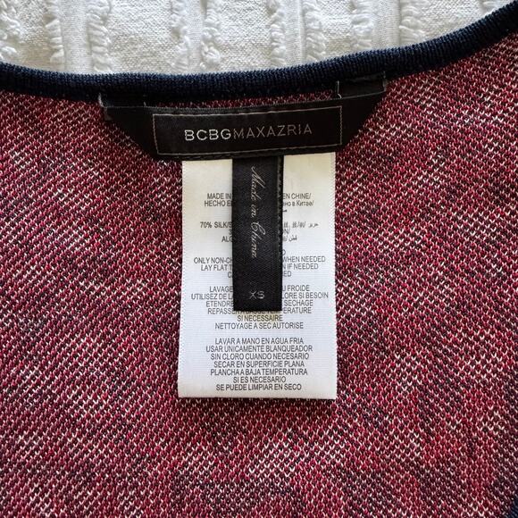 BCBGMaxAzria | Silk Cotton Jacquard Bodycon Sweater Dress size XS - Picture 6 of 8